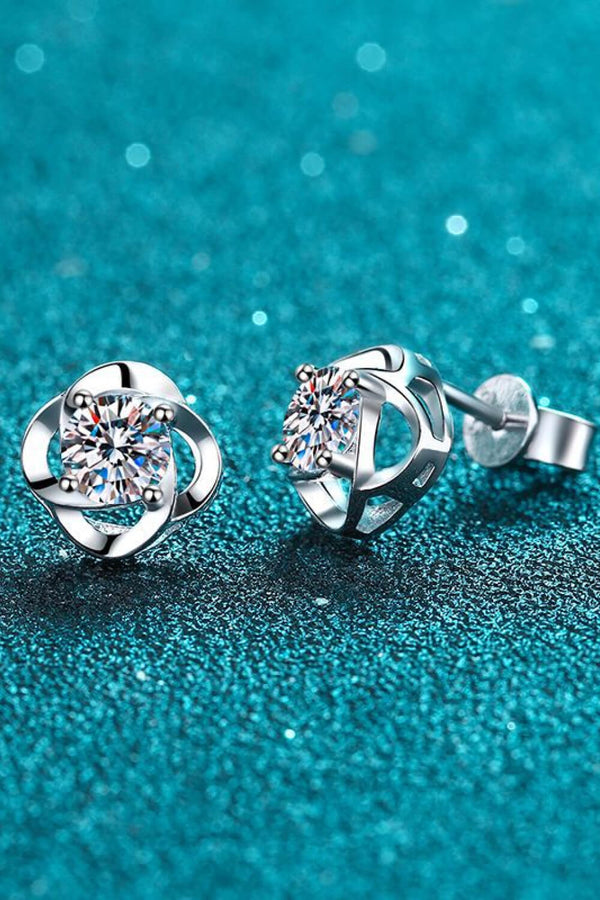 It's Your Day Moissanite Rhodium-Plated Stud Earrings-Teresa's Fashionista LLC