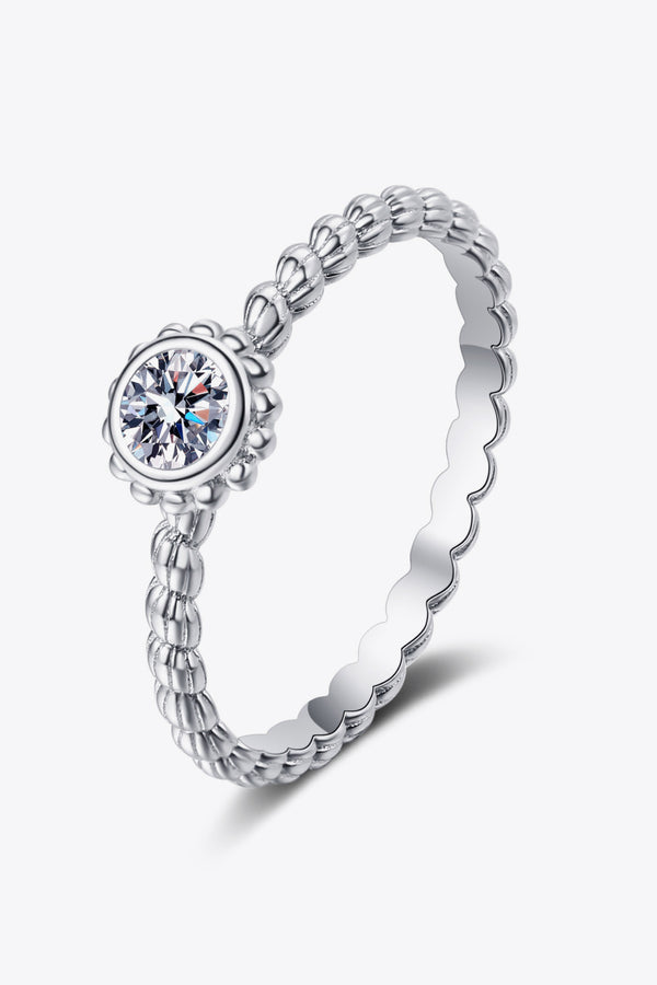 Moissanite Rhodium-Plated Ring-Teresa's Fashionista LLC