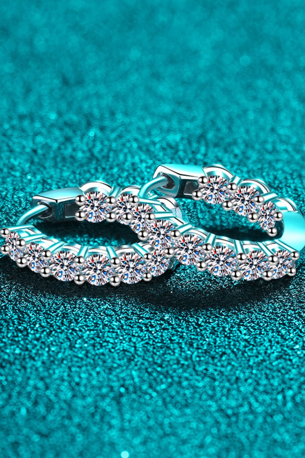 1.8 Carat Moissanite Hoop Earrings-Teresa&#39;s Fashionista LLC