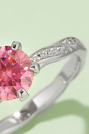 1 Carat Moissanite Contrast 925 Sterling Silver Ring-Teresa's Fashionista LLC