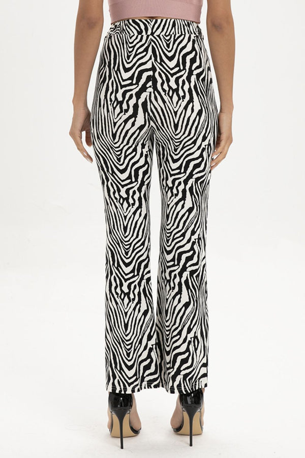 Zebra Print Straight Leg Pants-Teresa's Fashionista LLC