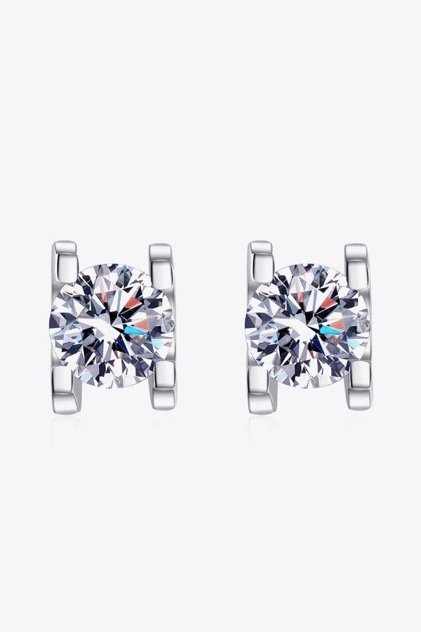 Limitless Love 1 Carat Moissanite Stud Earrings-Teresa's Fashionista LLC