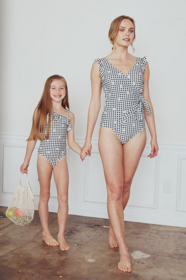 Marina West Swim Full Size Float On Ruffle Faux Wrap One-Piece in Black-Teresa's Fashionista LLC
