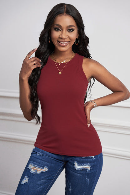 Round Neck Sleeveless Tank-Teresa&#39;s Fashionista LLC