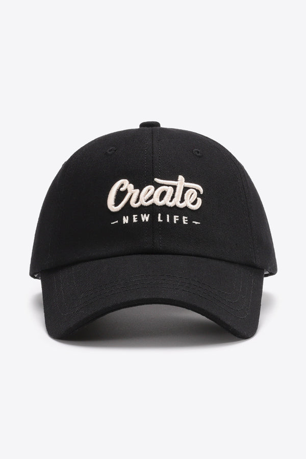 CREATE NEW LIFE Adjustable Cotton Baseball Cap-Teresa's Fashionista LLC