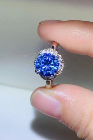 2 Carat Moissanite Contrast 925 Sterling Silver Ring-Teresa's Fashionista LLC
