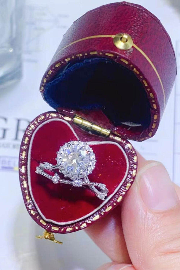1 Carat Moissanite Platinum-Plated Ring-Teresa's Fashionista LLC