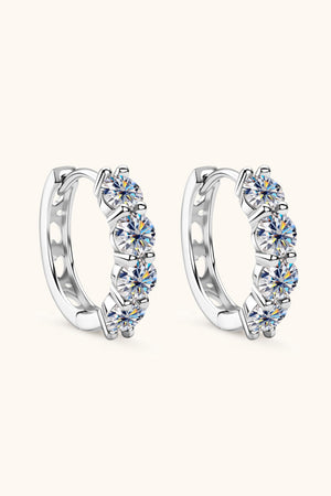 2.4 Carat Moissanite Huggie Earrings-Teresa's Fashionista LLC