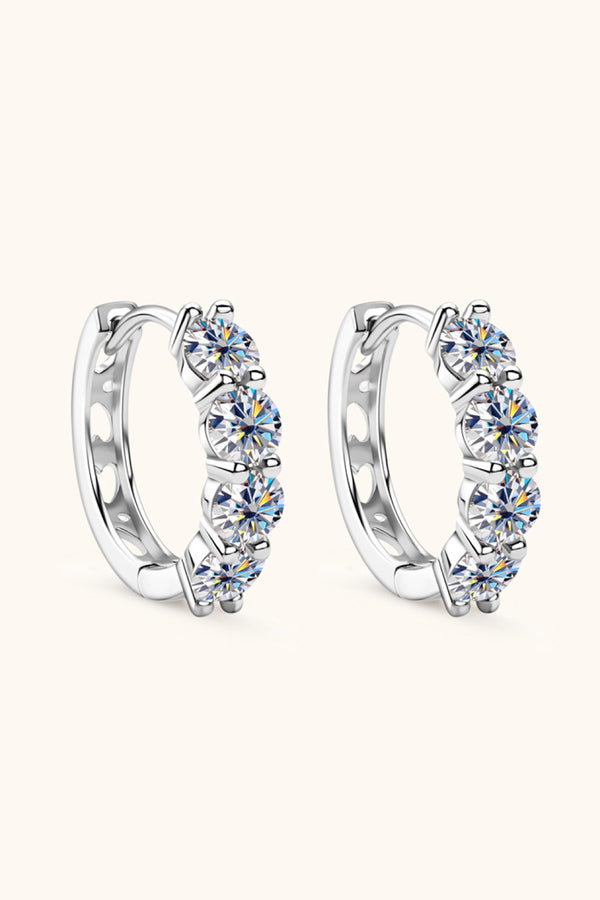 2.4 Carat Moissanite Huggie Earrings-Teresa's Fashionista LLC