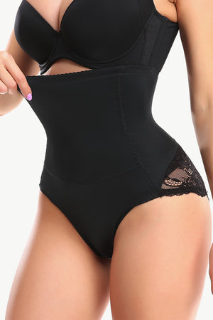 Full Size Spliced Lace Pull-On Shaping Shorts-Teresa's Fashionista LLC
