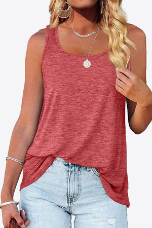 Curved Hem Square Neck Tank-Teresa's Fashionista LLC