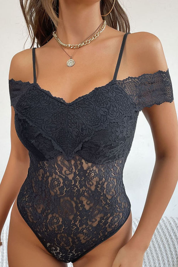 Lace Cold-Shoulder Bodysuit-Teresa's Fashionista LLC