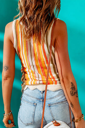 Striped Knitted Tank-Teresa's Fashionista LLC