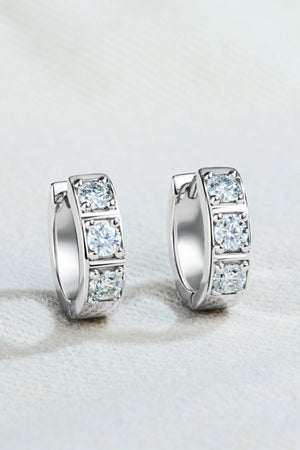 Inlaid Moissanite Huggie Earrings-Teresa's Fashionista LLC
