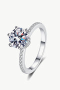 925 Sterling Silver 2 Carat Moissanite Ring-Teresa's Fashionista LLC