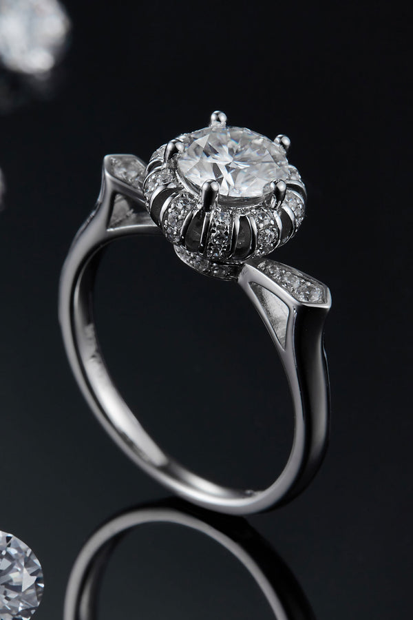 1 Carat Moissanite 925 Sterling Silver Ring-Teresa's Fashionista LLC