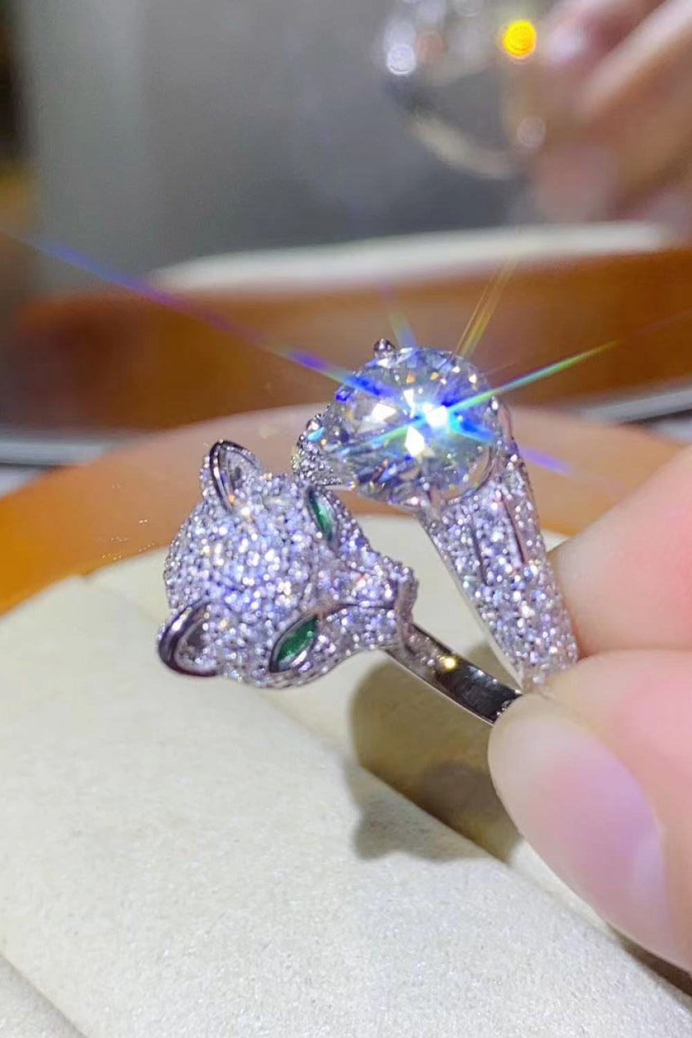 2 Carat Moissanite Adjustable Animal Ring-Teresa&#39;s Fashionista LLC