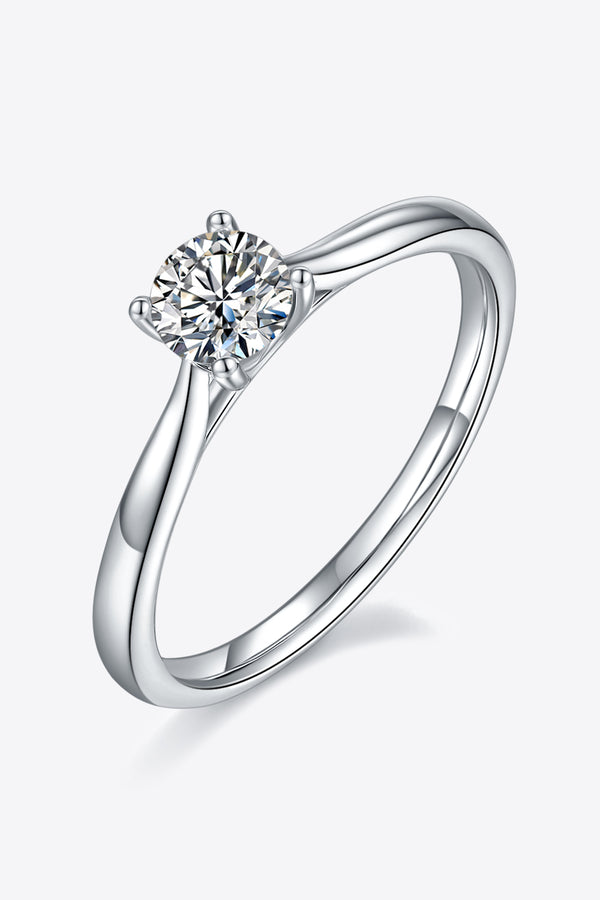 Moissanite 925 Sterling Silver Solitaire Ring-Teresa's Fashionista LLC