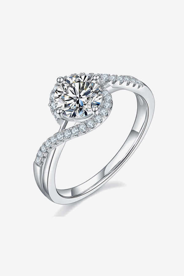 1 Carat Moissanite Crisscross Ring-Teresa's Fashionista LLC