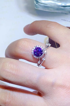 1 Carat Moissanite 925 Sterling Silver Ring-Teresa's Fashionista LLC