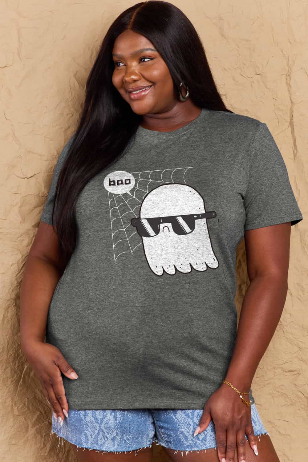 Simply Love Full Size BOO Graphic Cotton T-Shirt-Teresa&#39;s Fashionista LLC