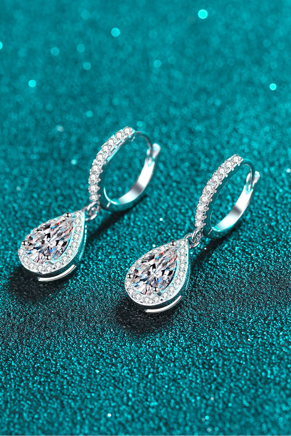 Moissanite Teardrop Earrings-Teresa's Fashionista LLC