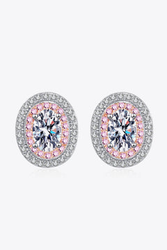 Platinum-Plated Moissanite Stud Earrings-Teresa's Fashionista LLC
