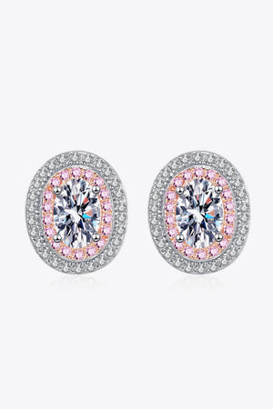 Platinum-Plated Moissanite Stud Earrings-Teresa's Fashionista LLC