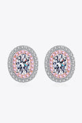 Platinum-Plated Moissanite Stud Earrings-Teresa's Fashionista LLC