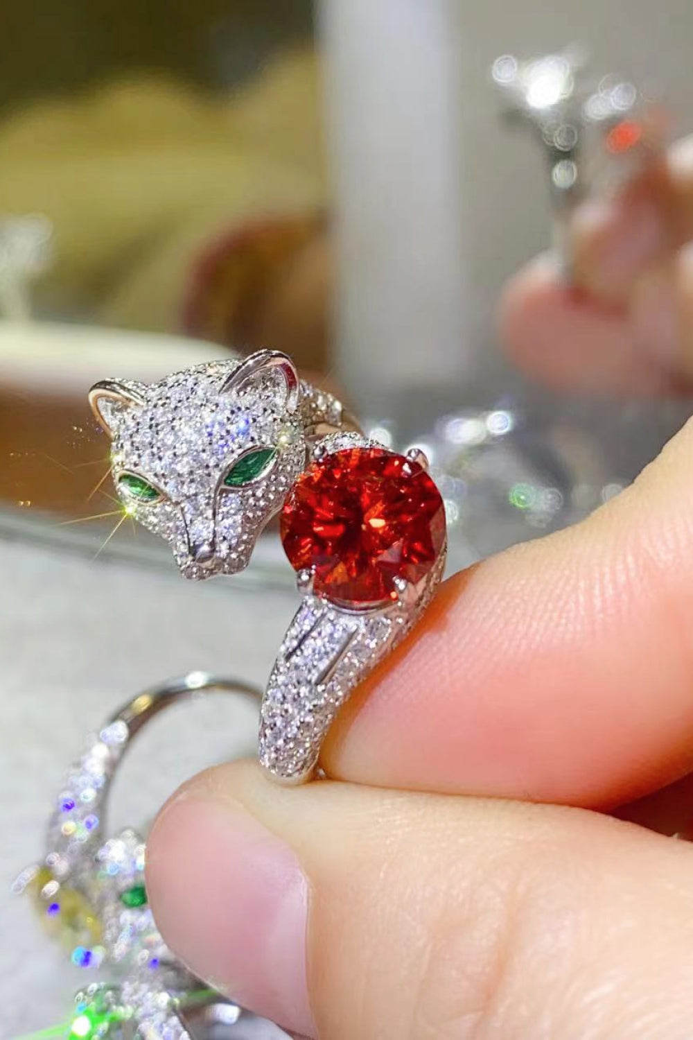 2 Carat Moissanite Adjustable Animal Ring-Teresa&#39;s Fashionista LLC