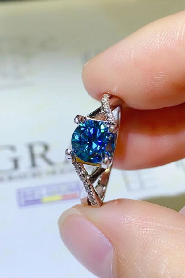 1 Carat Moissanite Crisscross 925 Sterling Silver Ring-Teresa's Fashionista LLC