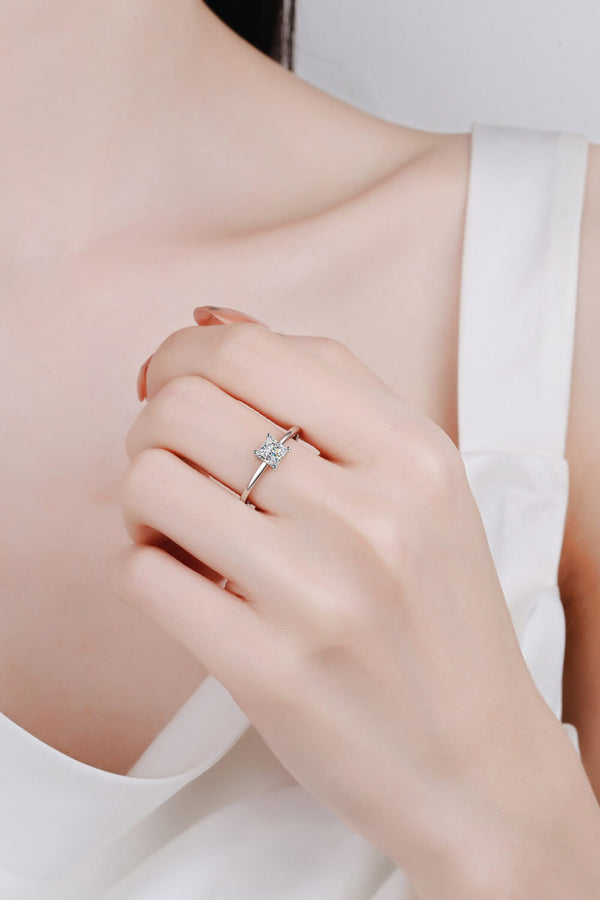 925 Sterling Silver Moissanite Solitaire Ring-Teresa's Fashionista LLC